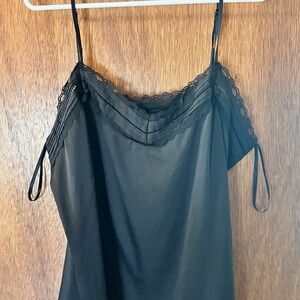White House Black Market Black Lace-Trim Camisole